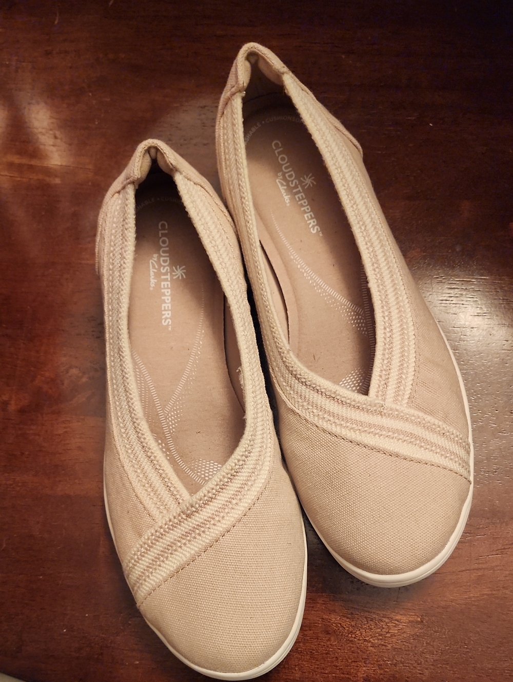 Cloudsteppers by Clarks Women's Beige Slip-On Loafers